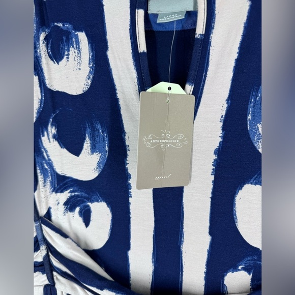 NWT ANTHROPOLOGIE MAEVE Women’s Navy Marin Sennebec Fit & Flare Jersey Dress L - Picture 7 of 8